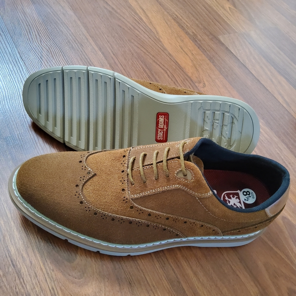 Stacy Adams Men's Suede Wing Tip Size 8.5 Brown - Picture 7 of 11